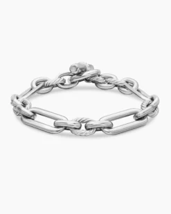 Lexington Chain Bracelet Sterling Silver with Diamonds, 9.8mm