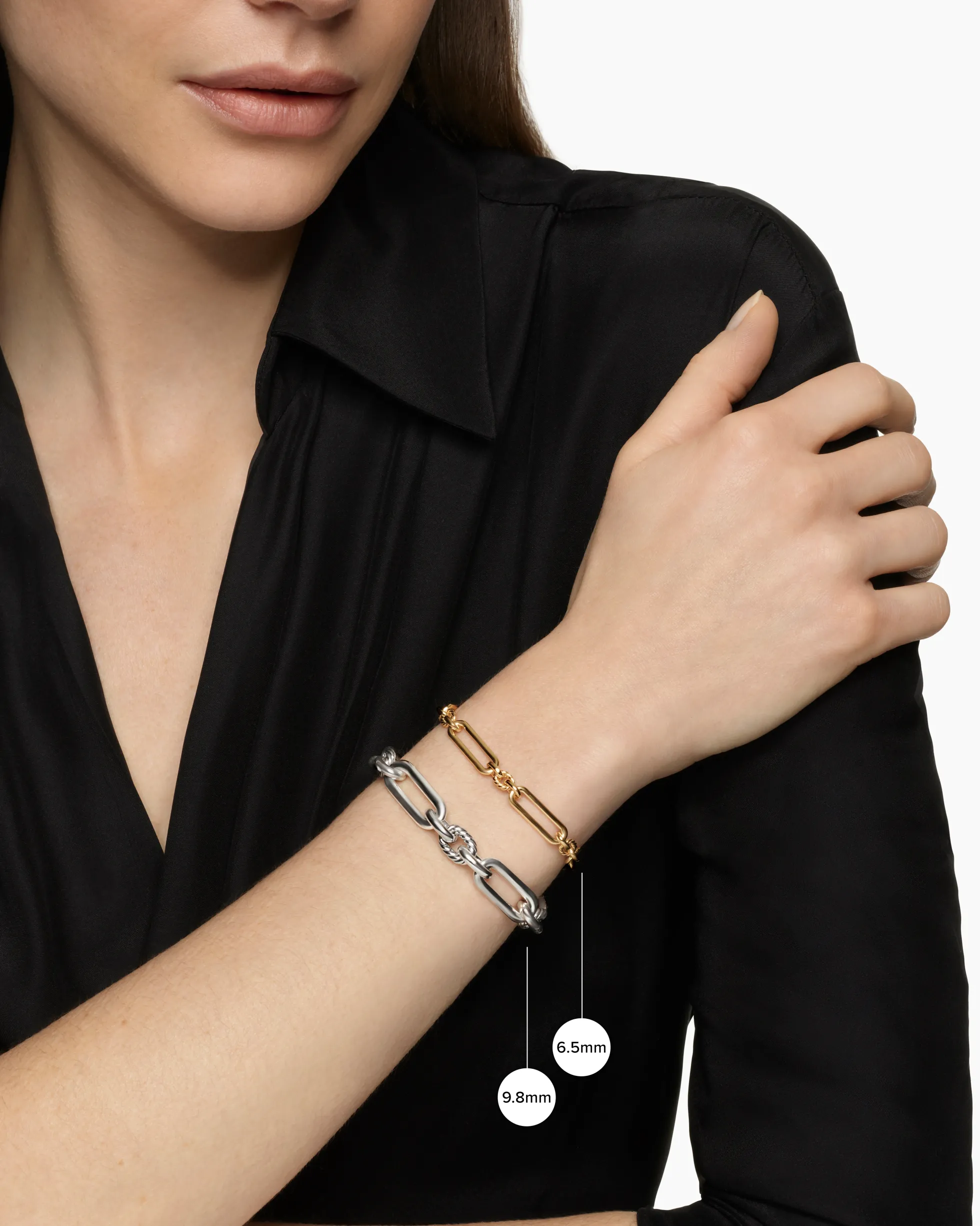 Lexington Chain Bracelet Sterling Silver with Diamonds, 9.8mm