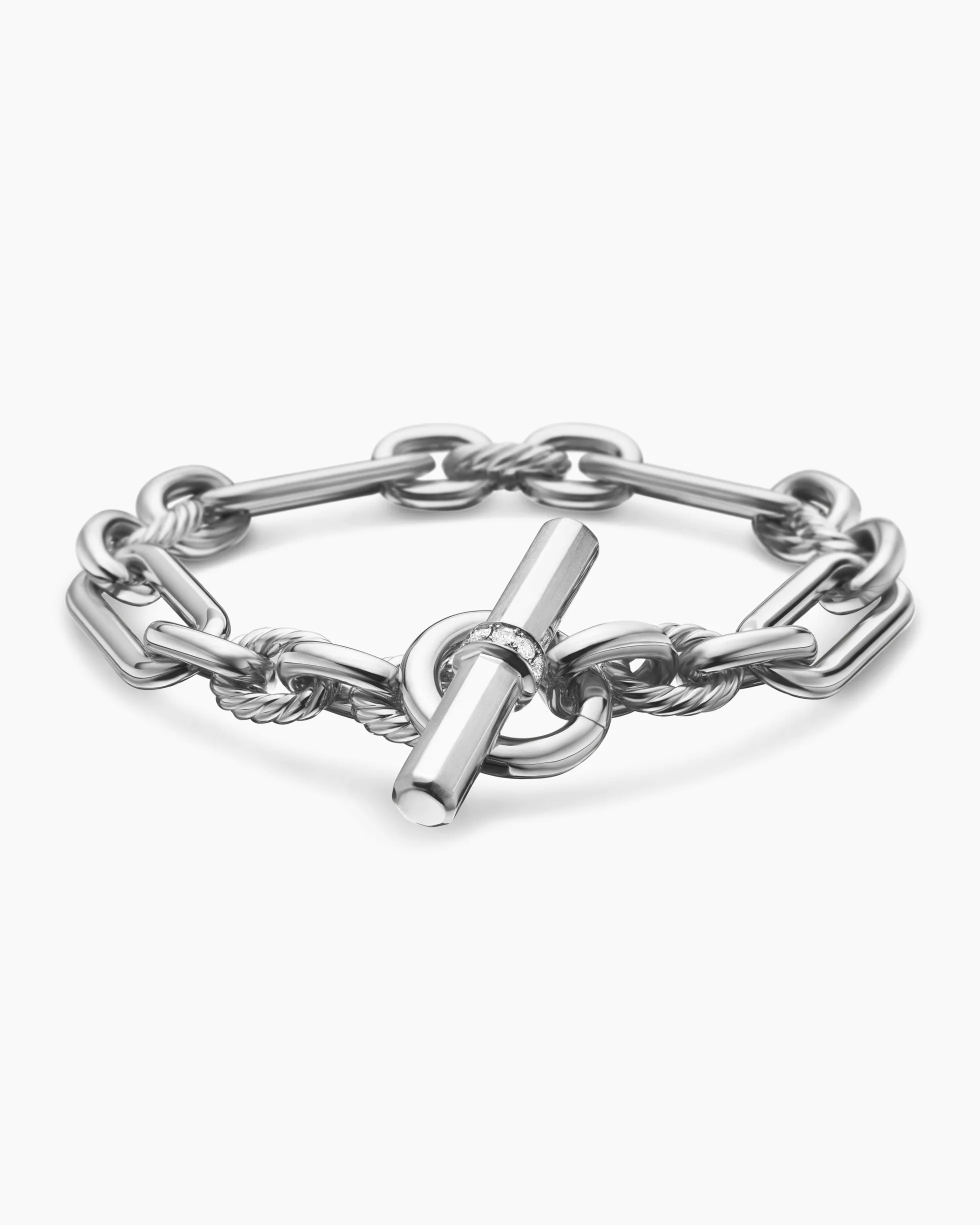 Lexington Chain Bracelet Sterling Silver with Diamonds, 9.8mm