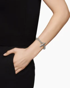 Lexington Chain Bracelet Sterling Silver with Diamonds, 9.8mm
