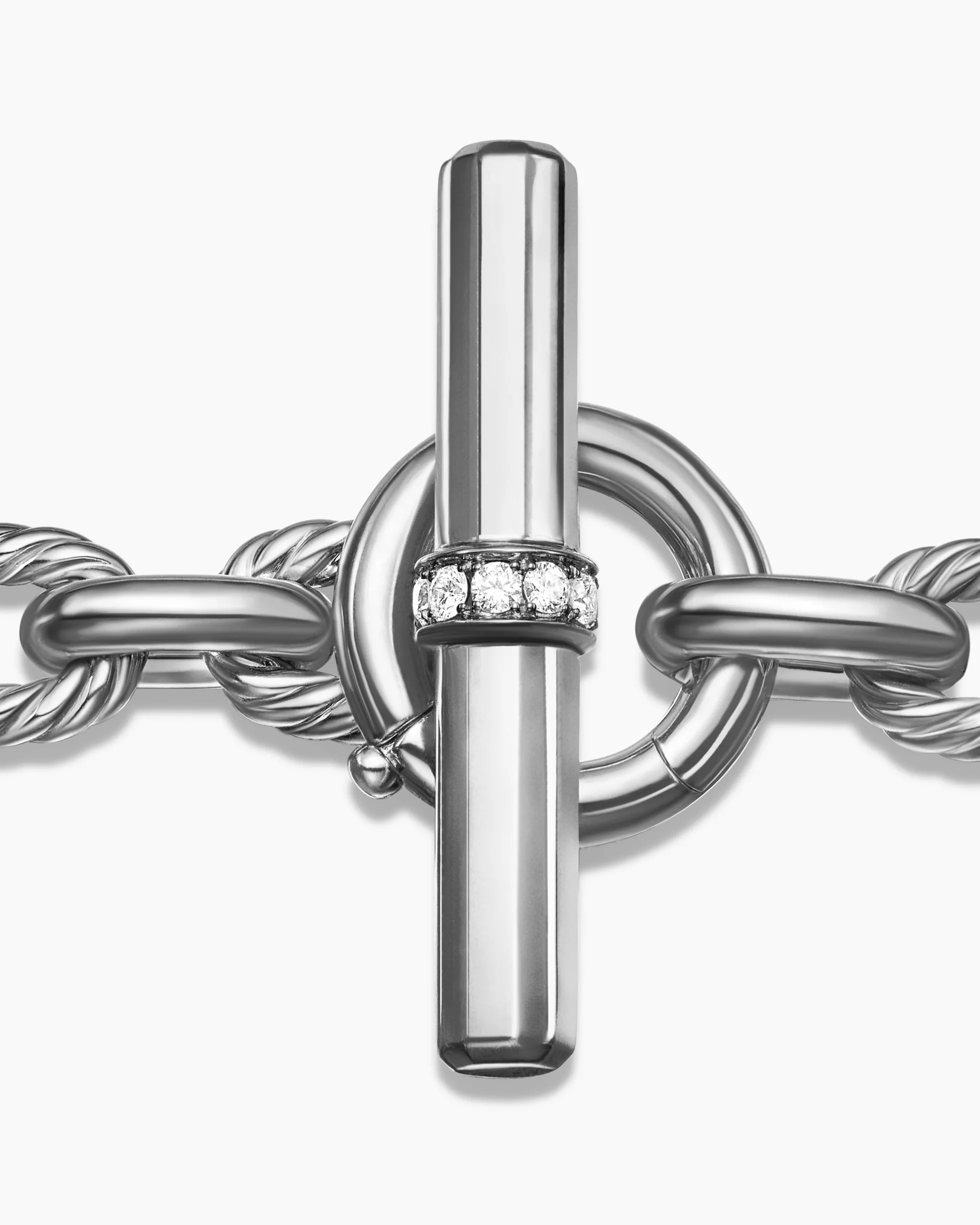 Lexington Chain Bracelet Sterling Silver with Diamonds, 9.8mm