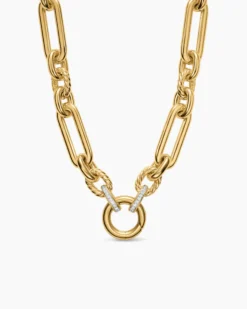 Lexington Chain Necklace 18K Yellow Gold with Diamonds, 9.8mm