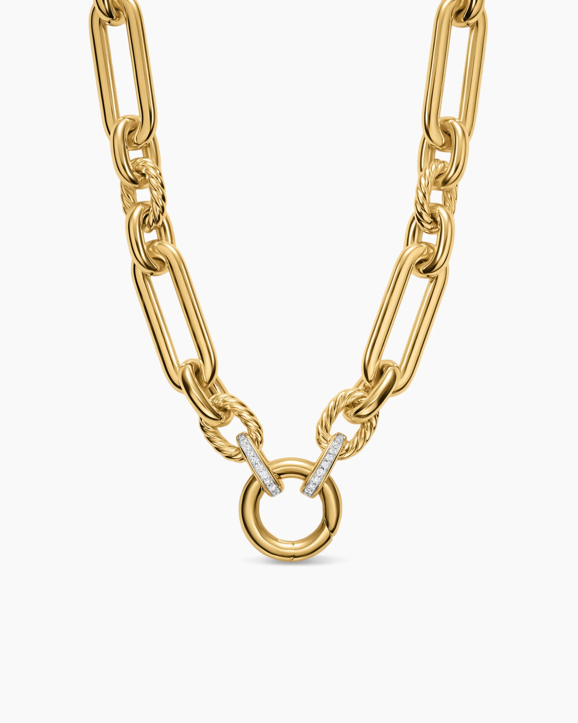 Lexington Chain Necklace 18K Yellow Gold with Diamonds, 9.8mm