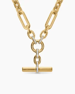 Lexington Chain Necklace 18K Yellow Gold with Diamonds, 9.8mm