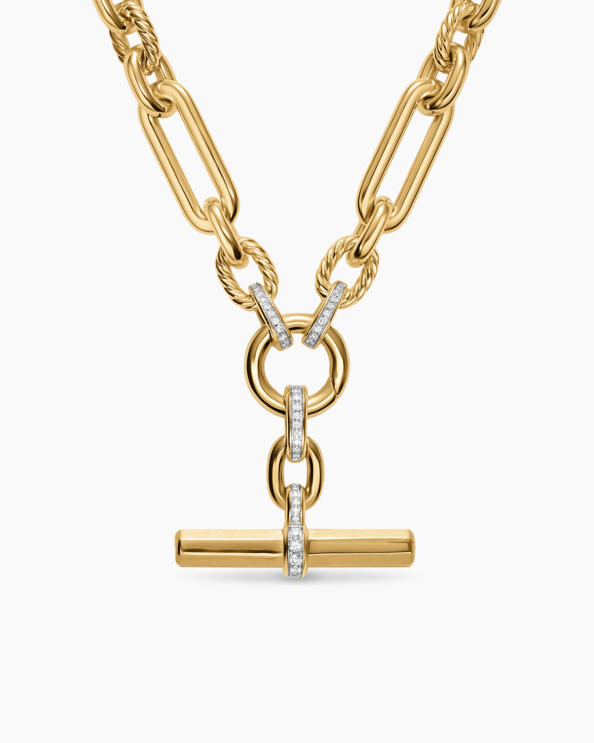 Lexington Chain Necklace 18K Yellow Gold with Diamonds, 9.8mm