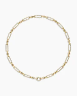 Lexington Chain Necklace 18K Yellow Gold with Diamonds, 6.5mm
