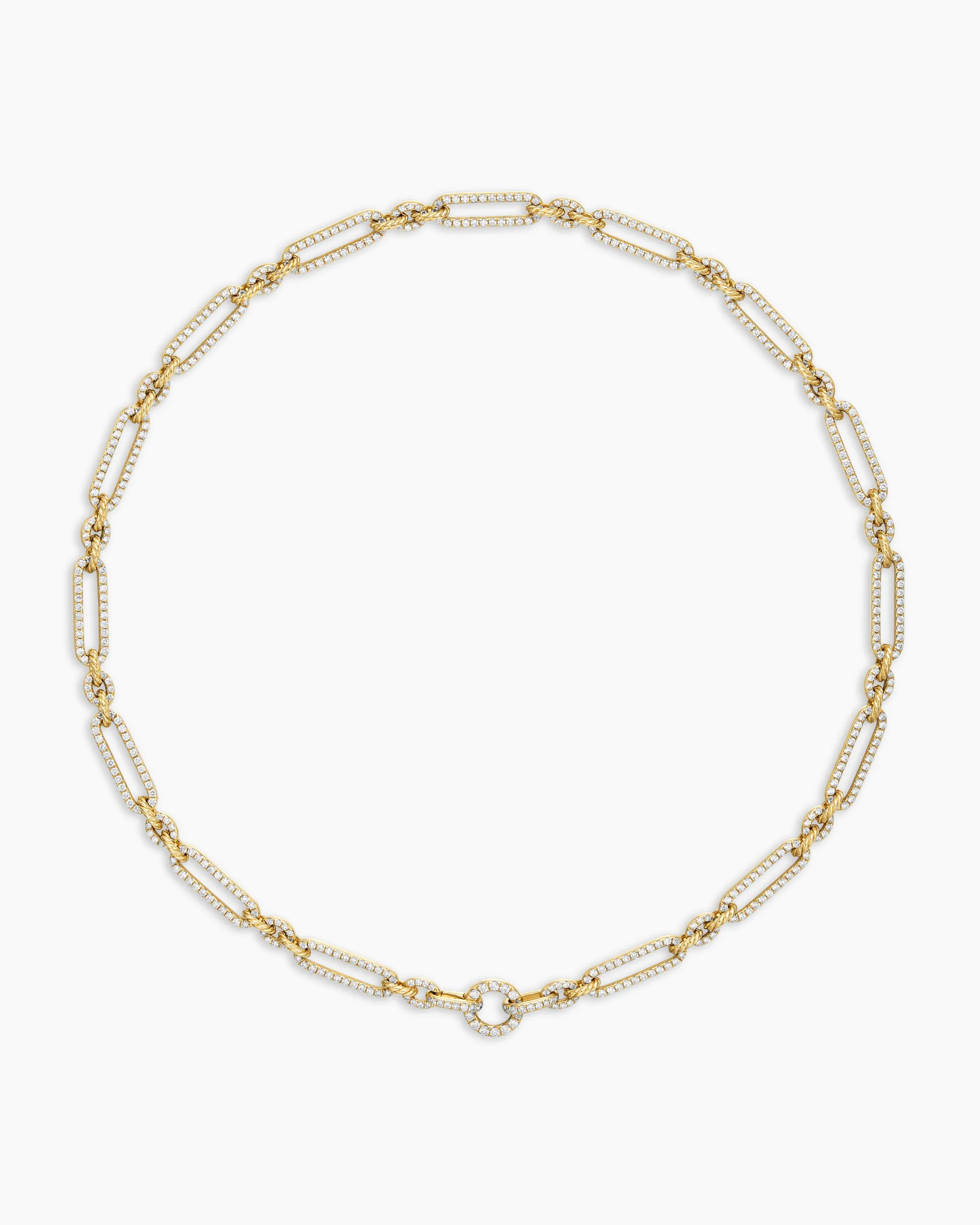 Lexington Chain Necklace 18K Yellow Gold with Diamonds, 6.5mm