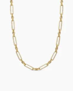 Lexington Chain Necklace 18K Yellow Gold with Diamonds, 6.5mm