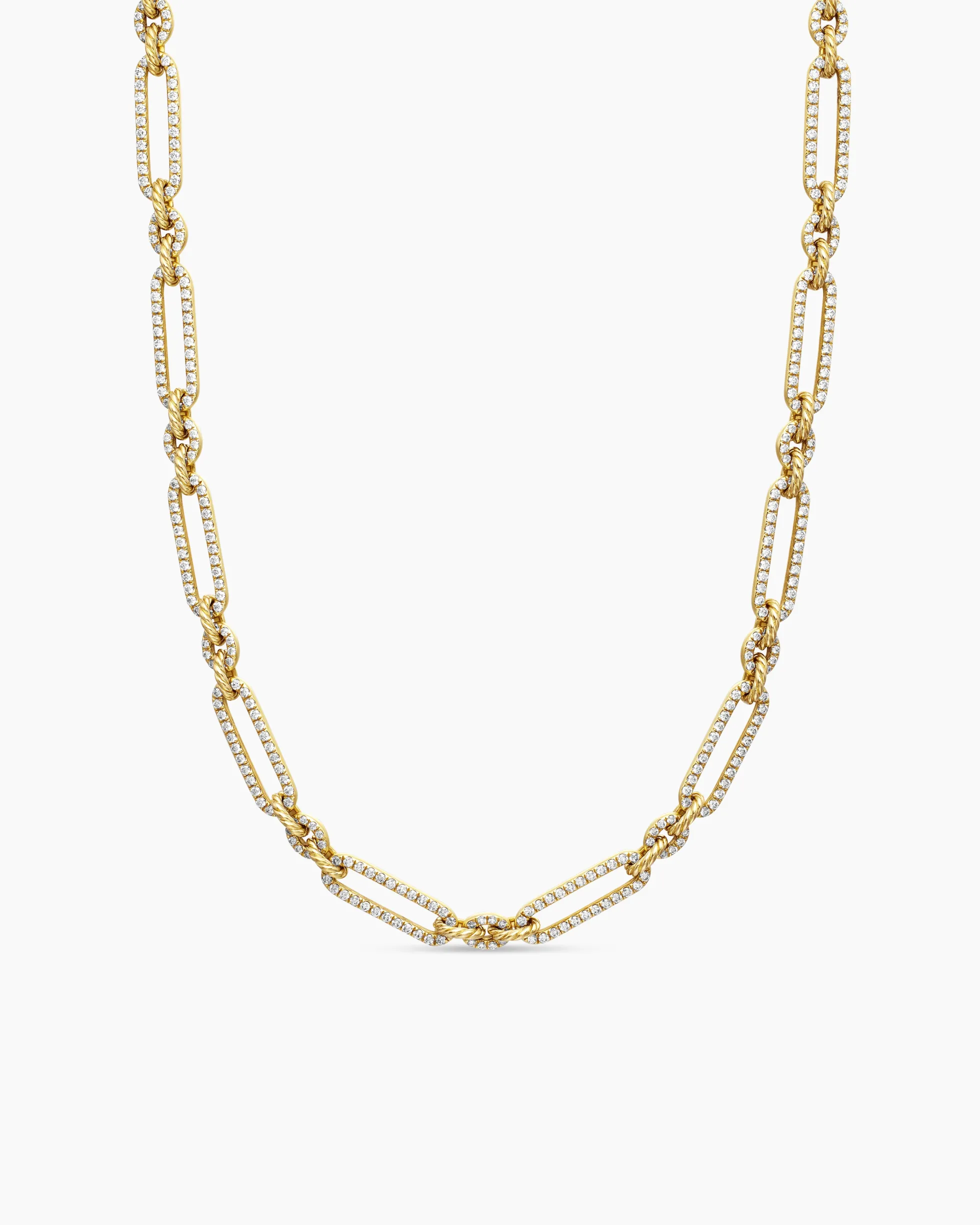 Lexington Chain Necklace 18K Yellow Gold with Diamonds, 6.5mm