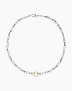 Lexington Chain Necklace Sterling Silver with 18K Yellow Gold, 4.5mm