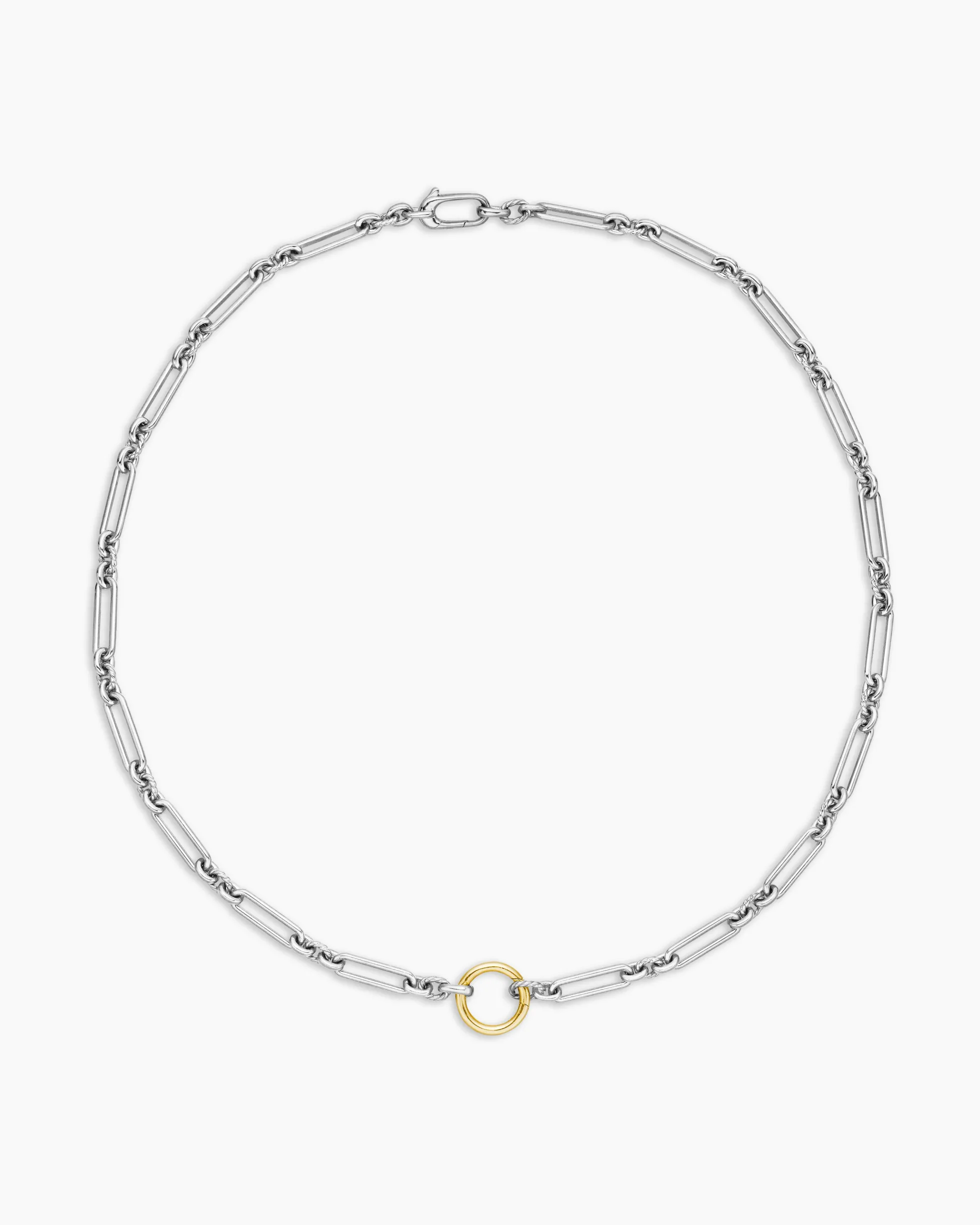 Lexington Chain Necklace Sterling Silver with 18K Yellow Gold, 4.5mm