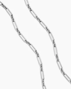 Lexington Chain Necklace Sterling Silver with 18K Yellow Gold, 4.5mm