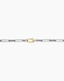 Lexington Chain Necklace Sterling Silver with 18K Yellow Gold, 4.5mm