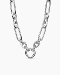 Lexington Chain Necklace Sterling Silver with Diamonds, 9.8mm