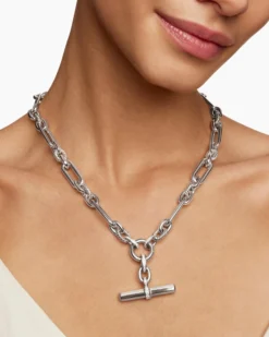 Lexington Chain Necklace Sterling Silver with Diamonds, 9.8mm