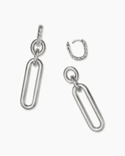 Lexington Double Link Drop Earrings Sterling Silver, 53mm