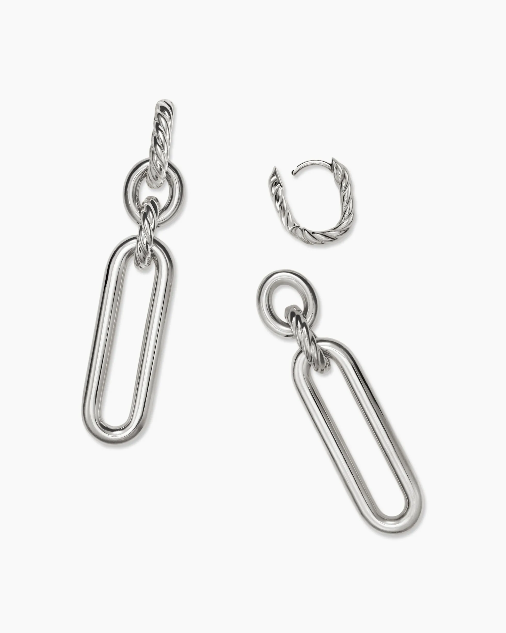 Lexington Double Link Drop Earrings Sterling Silver, 53mm