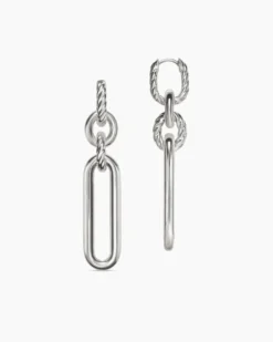 Lexington Double Link Drop Earrings Sterling Silver, 53mm