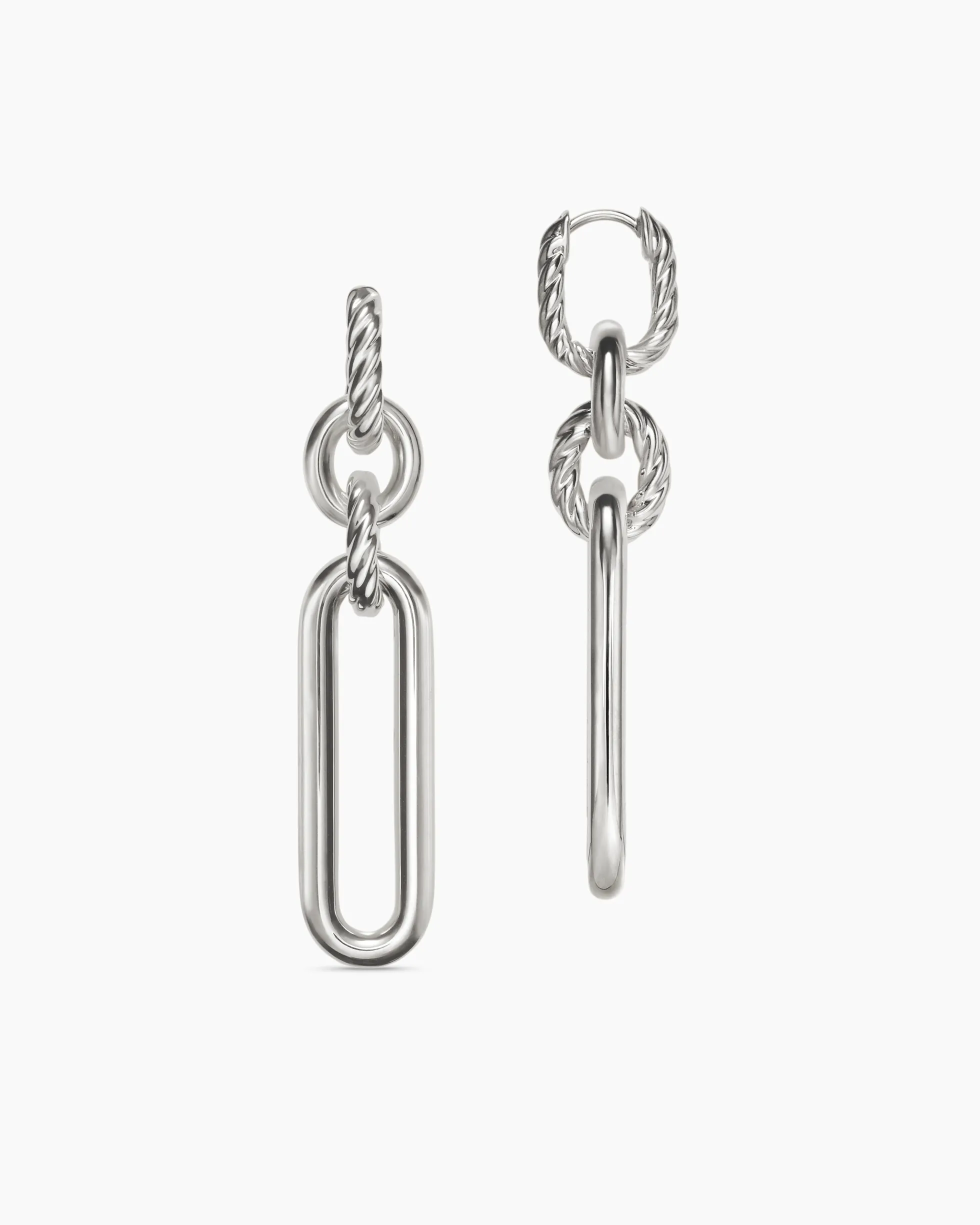 Lexington Double Link Drop Earrings Sterling Silver, 53mm
