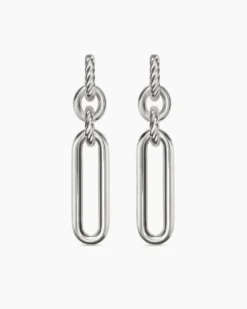 Lexington Double Link Drop Earrings Sterling Silver, 53mm