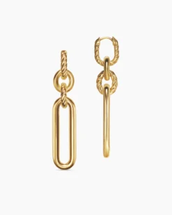 Lexington Double Link Drop Earrings 18K Yellow Gold, 53mm