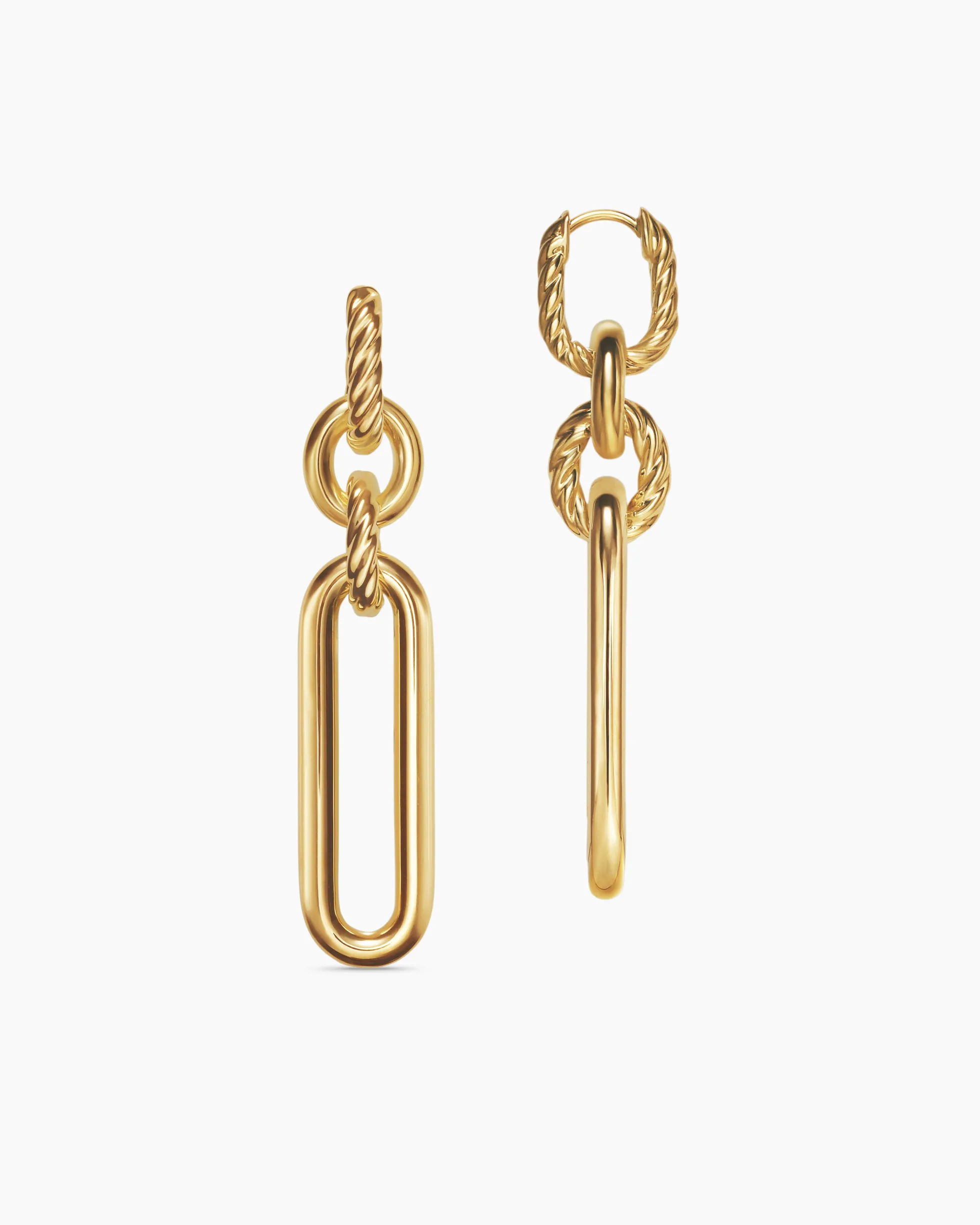Lexington Double Link Drop Earrings 18K Yellow Gold, 53mm