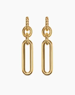 Lexington Double Link Drop Earrings 18K Yellow Gold, 53mm