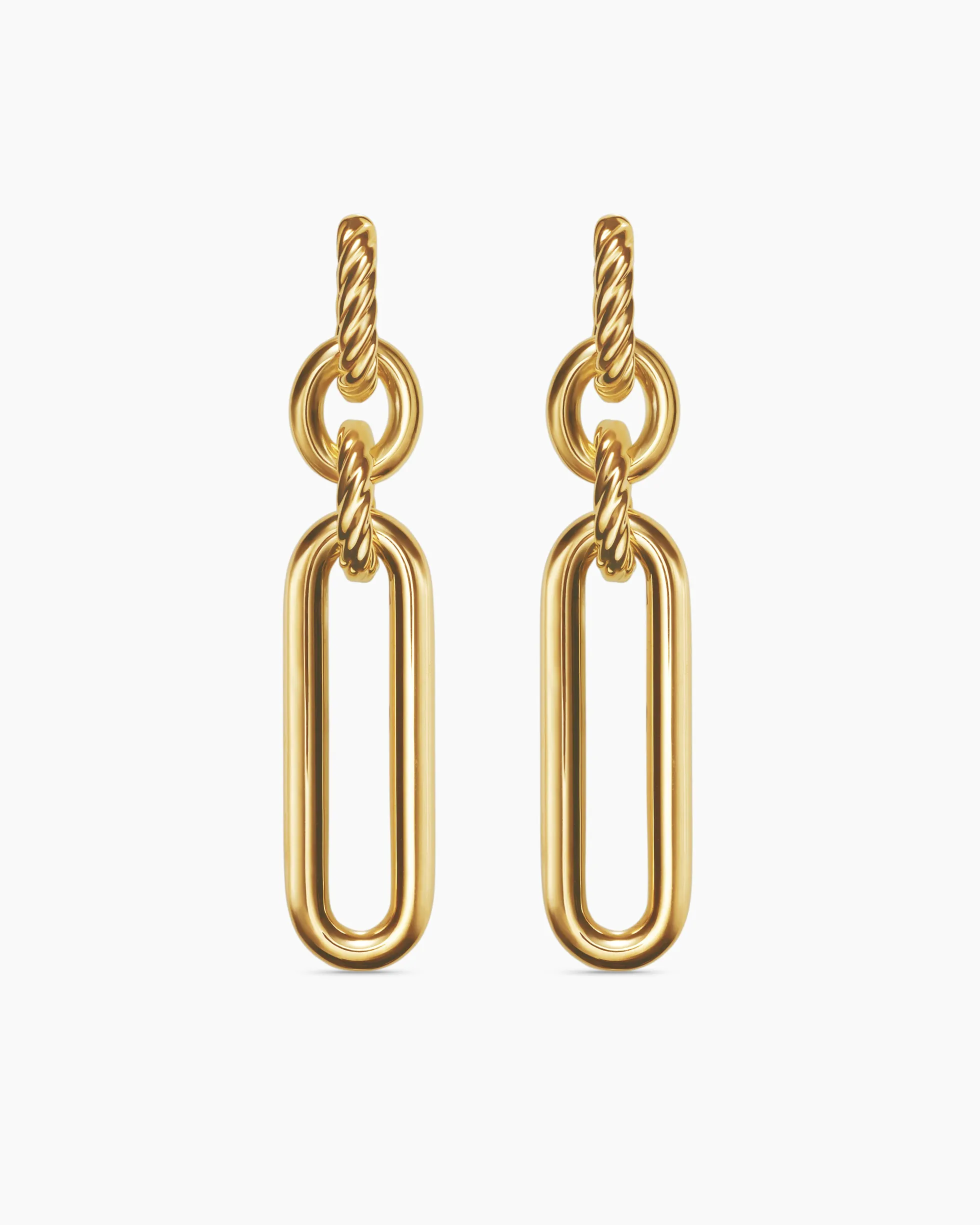 Lexington Double Link Drop Earrings 18K Yellow Gold, 53mm