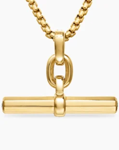 Lexington E/W Barrel Pendant 18K Yellow Gold with Diamonds, 36mm