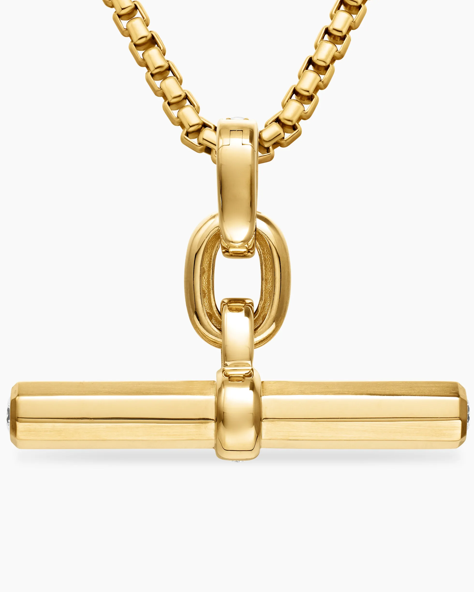 Lexington E/W Barrel Pendant 18K Yellow Gold with Diamonds, 36mm