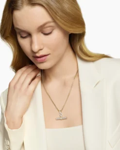 Lexington E/W Barrel Pendant 18K Yellow Gold with Diamonds, 36mm