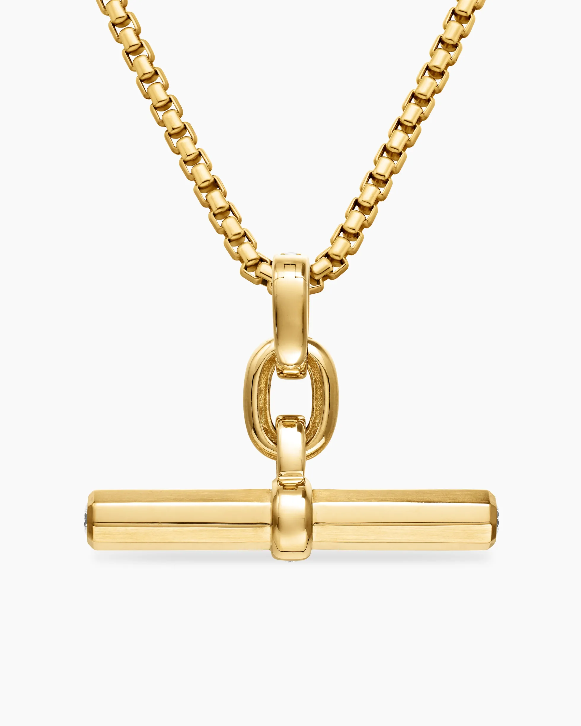 Lexington E/W Barrel Pendant 18K Yellow Gold with Diamonds, 36mm