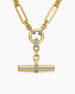 Lexington E/W Chain Necklace 18K Yellow Gold with Diamonds, 6.5mm