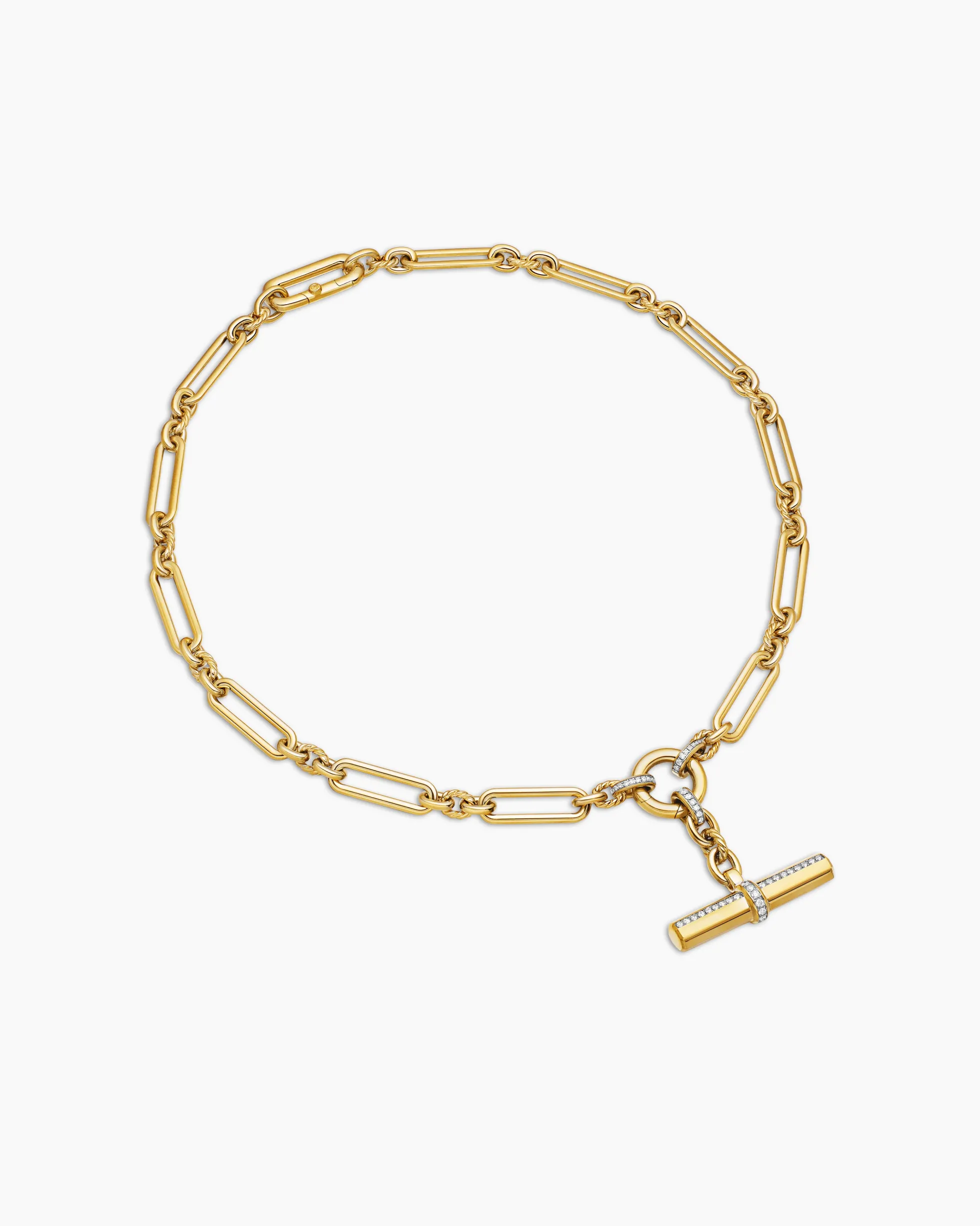 Lexington E/W Chain Necklace 18K Yellow Gold with Diamonds, 6.5mm