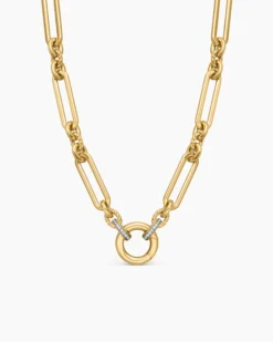 Lexington E/W Chain Necklace 18K Yellow Gold with Diamonds, 6.5mm