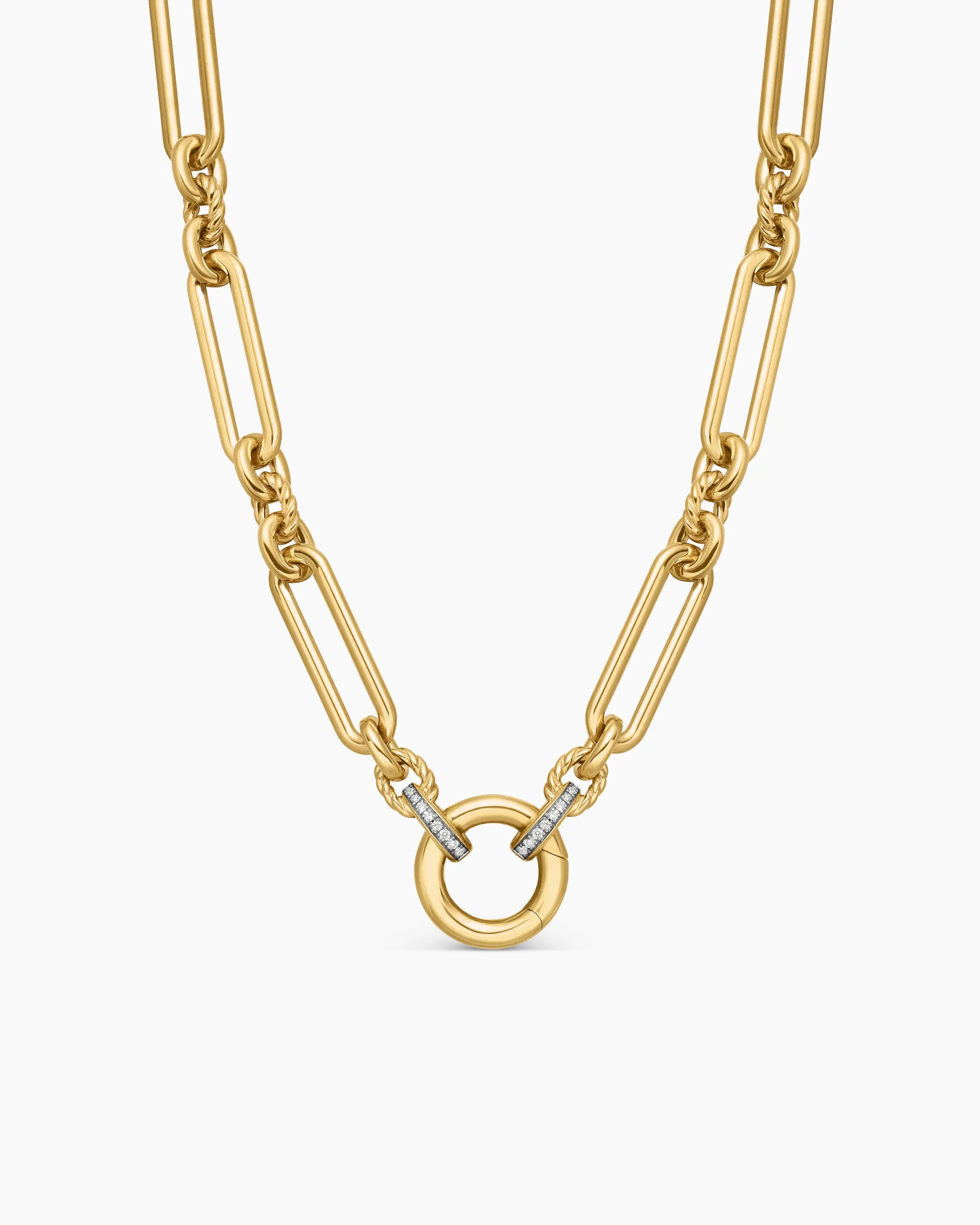 Lexington E/W Chain Necklace 18K Yellow Gold with Diamonds, 6.5mm