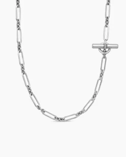 Lexington Y Chain Necklace Sterling Silver with Diamonds, 6.5mm