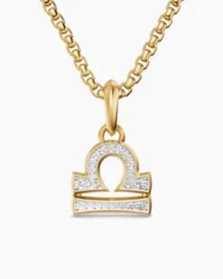 Libra Amulet 18K Yellow Gold with Diamonds, 18.4mm