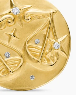 Libra Amulet 18K Yellow Gold with Diamonds, 19mm