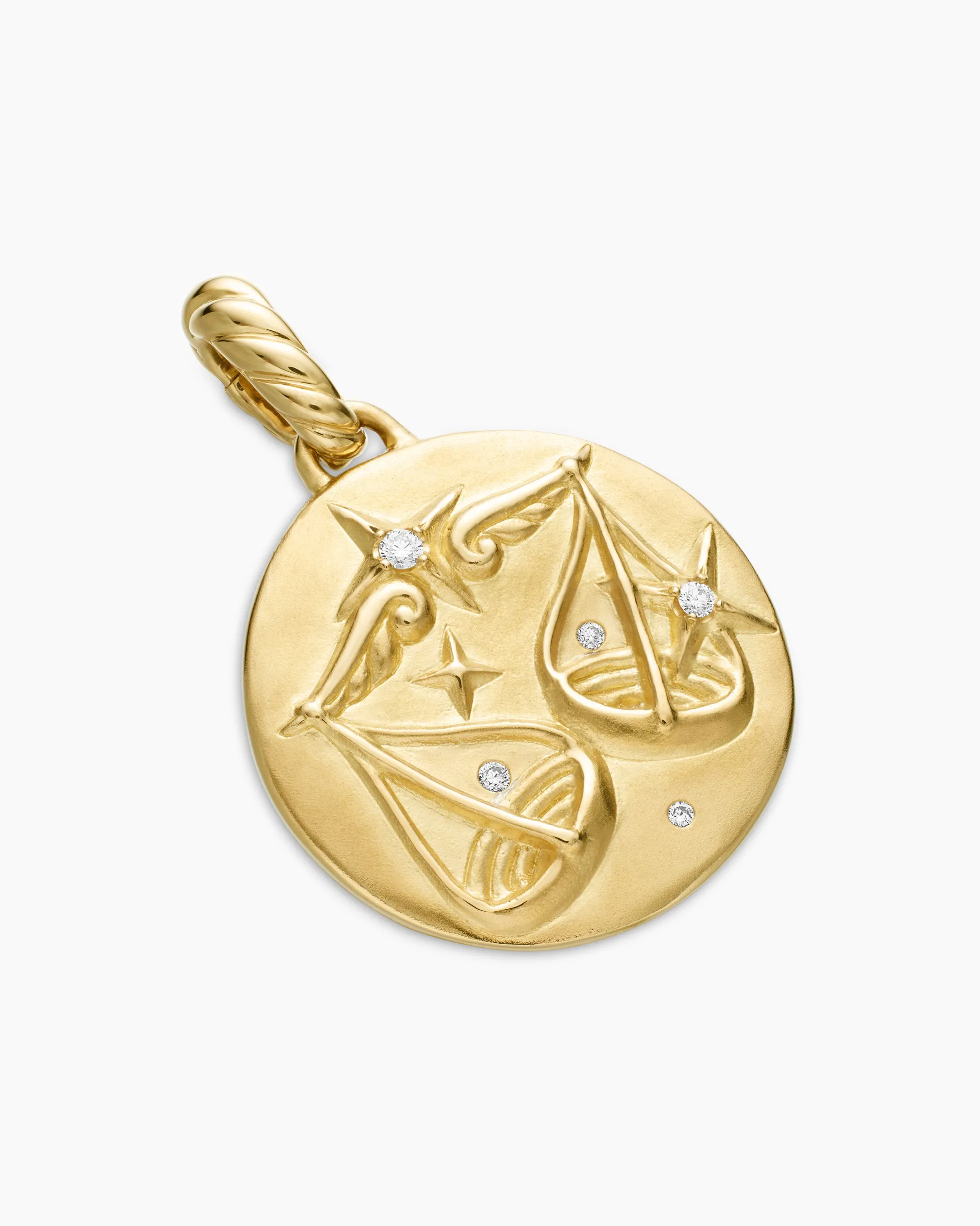 Libra Amulet 18K Yellow Gold with Diamonds, 19mm