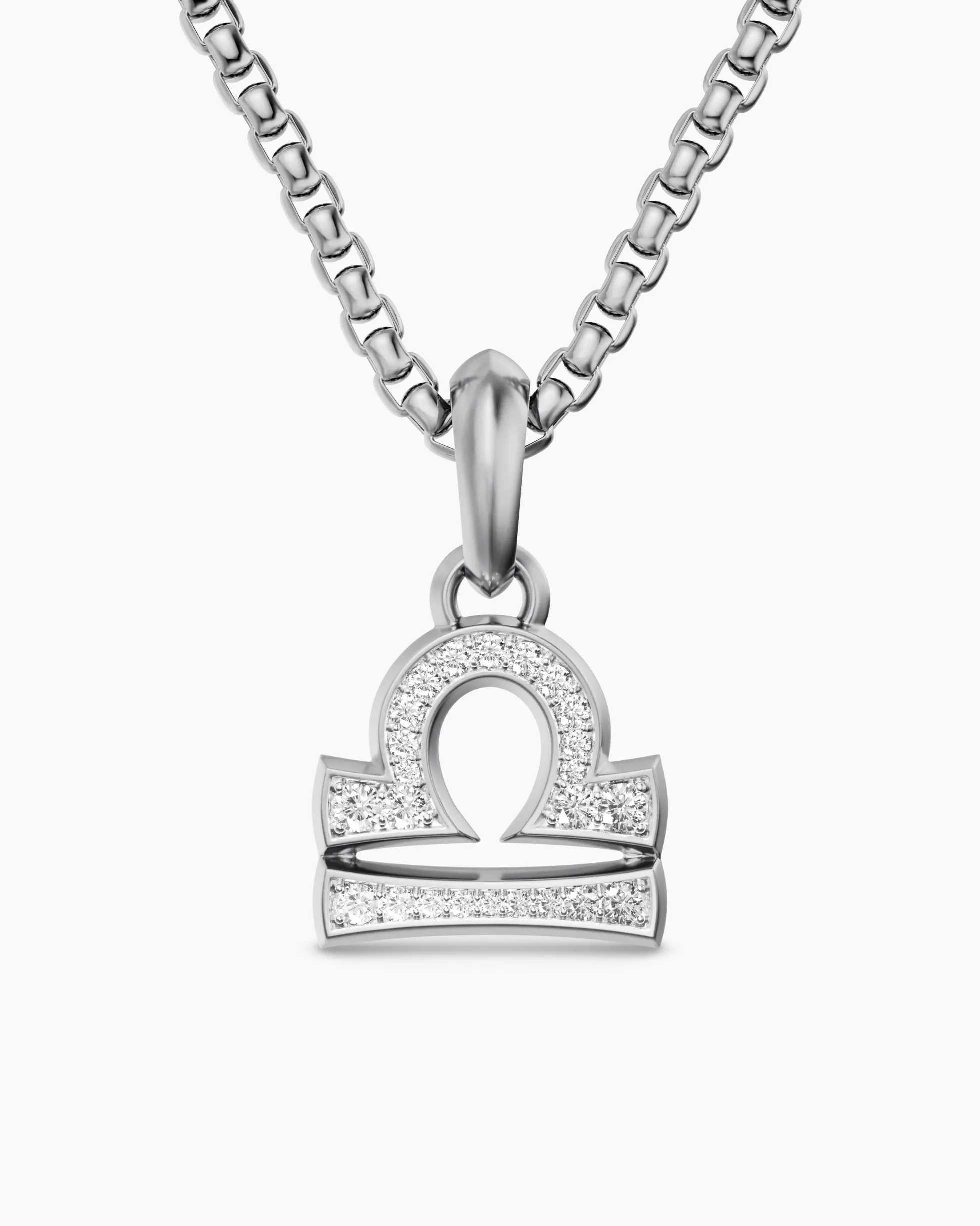 Libra Amulet Sterling Silver with Diamonds, 18.4mm