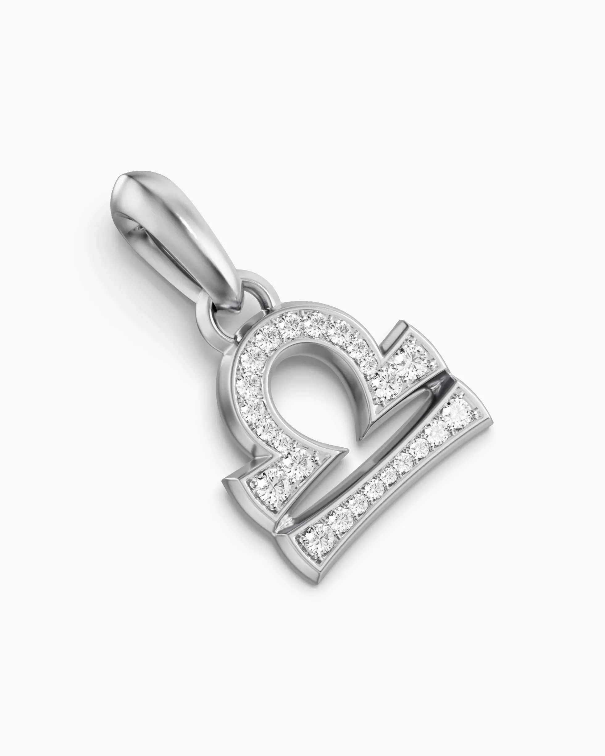 Libra Amulet Sterling Silver with Diamonds, 18.4mm