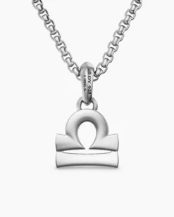 Libra Amulet Sterling Silver with Diamonds, 18.4mm