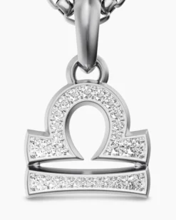 Libra Amulet Sterling Silver with Diamonds, 18.4mm