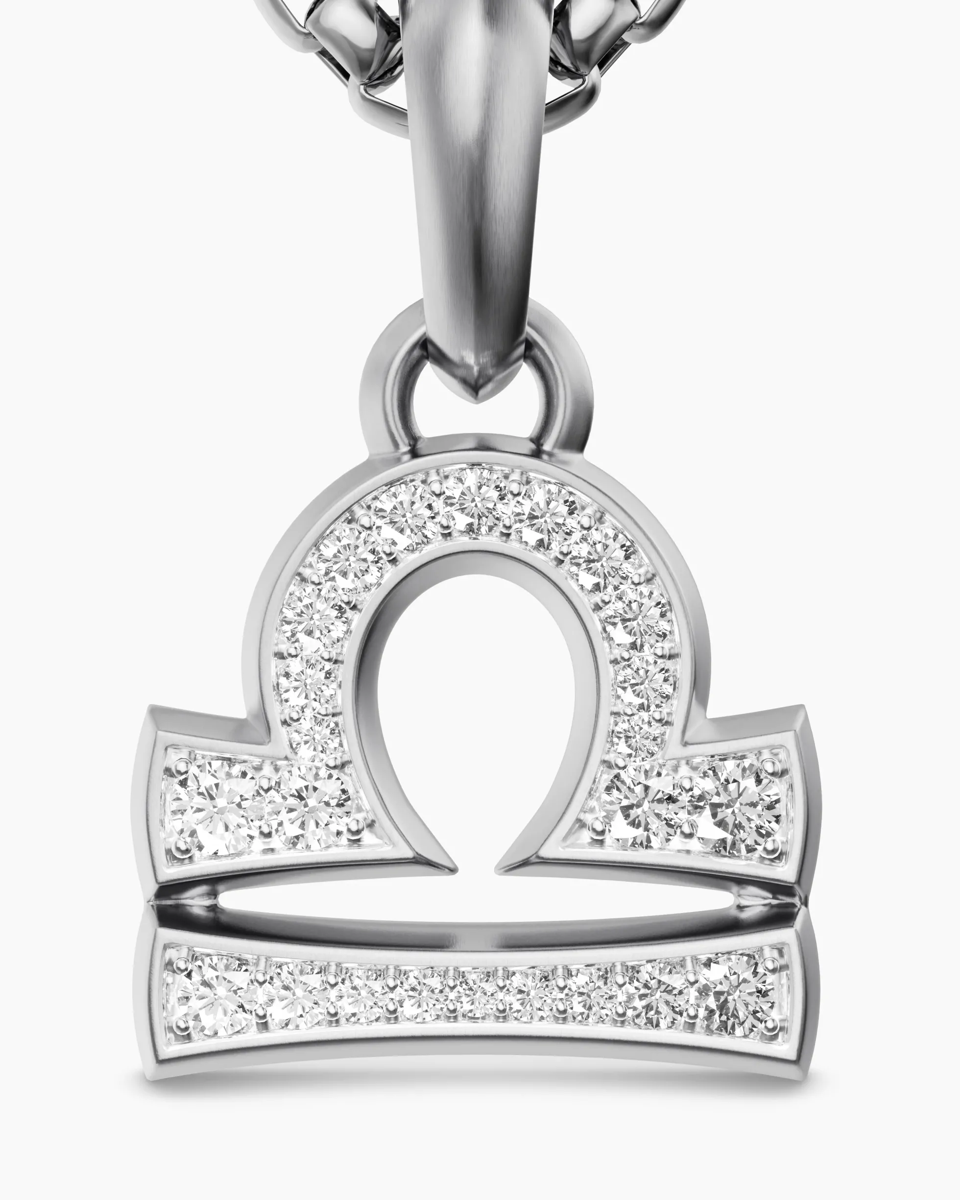 Libra Amulet Sterling Silver with Diamonds, 18.4mm