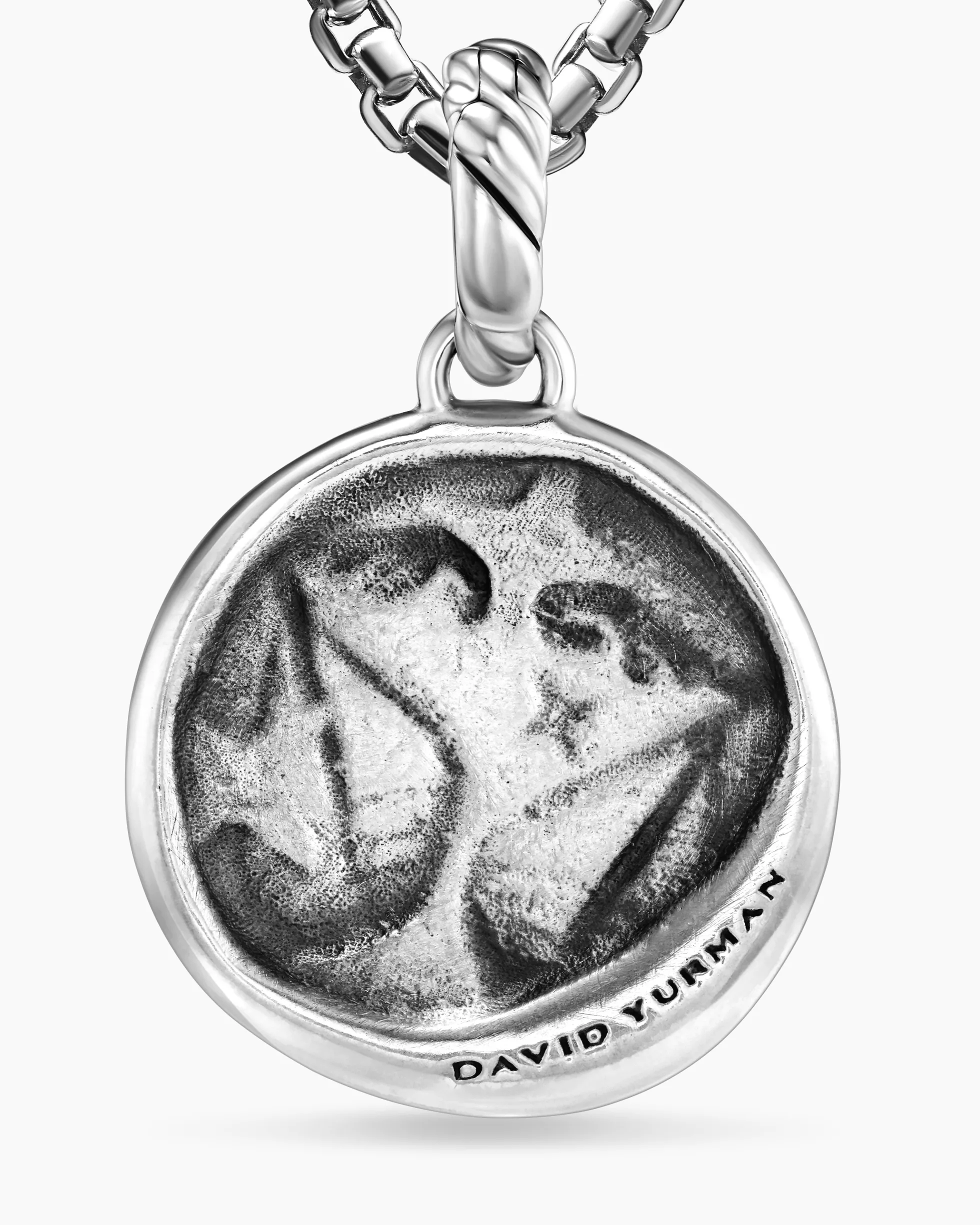 Libra Amulet Sterling Silver with 18K Yellow Gold and Diamonds, 19mm