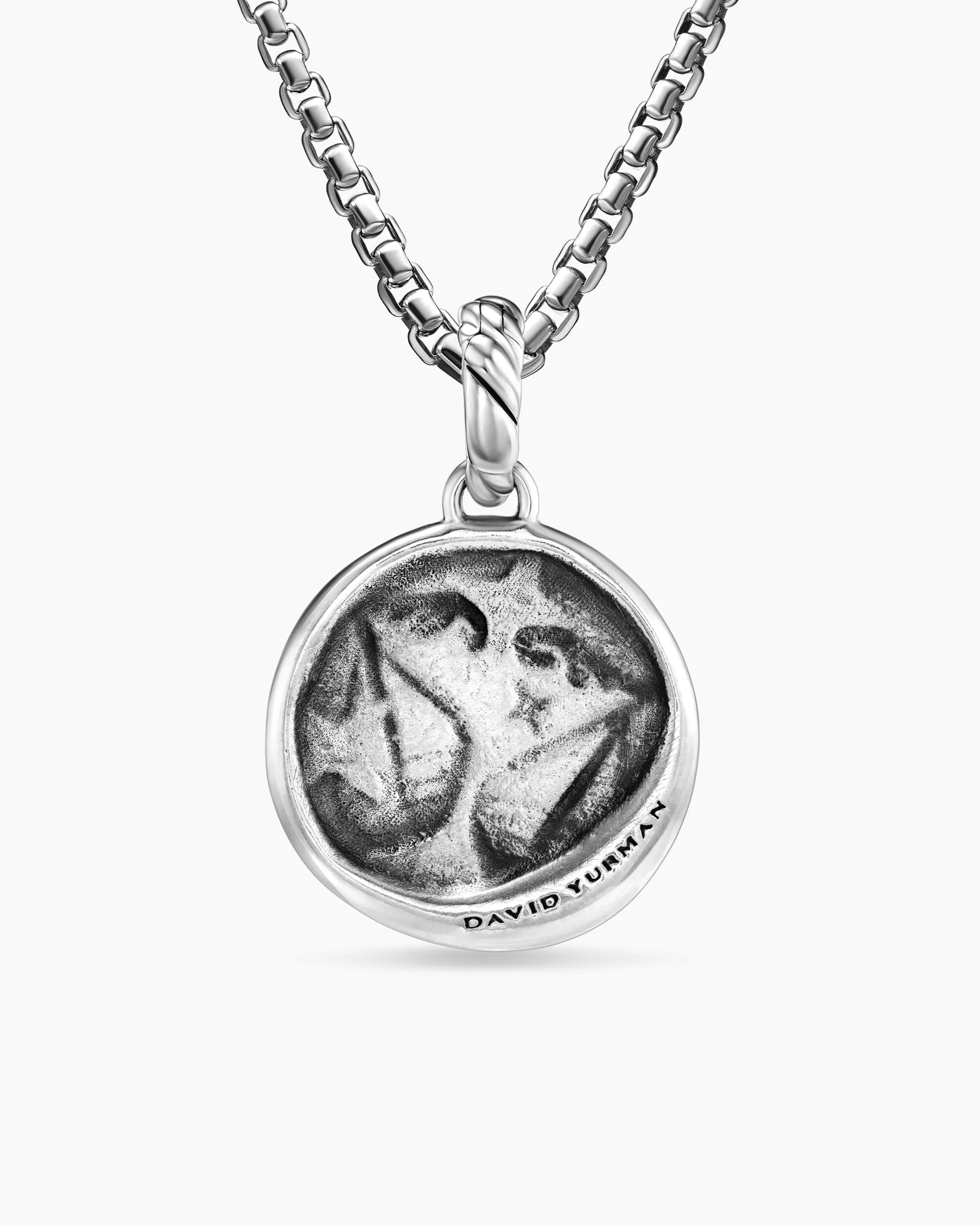 Libra Amulet Sterling Silver with 18K Yellow Gold and Diamonds, 19mm