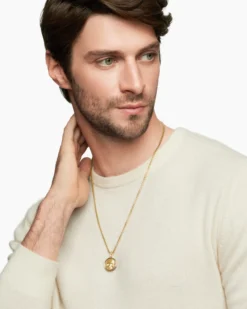 Life and Death Duality Amulet 18K Yellow Gold with Diamonds, 24mm