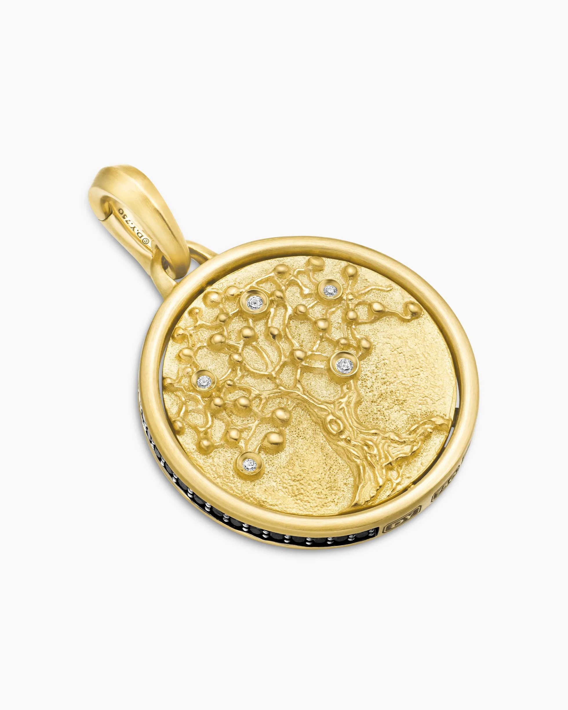 Life and Death Duality Amulet 18K Yellow Gold with Diamonds, 24mm