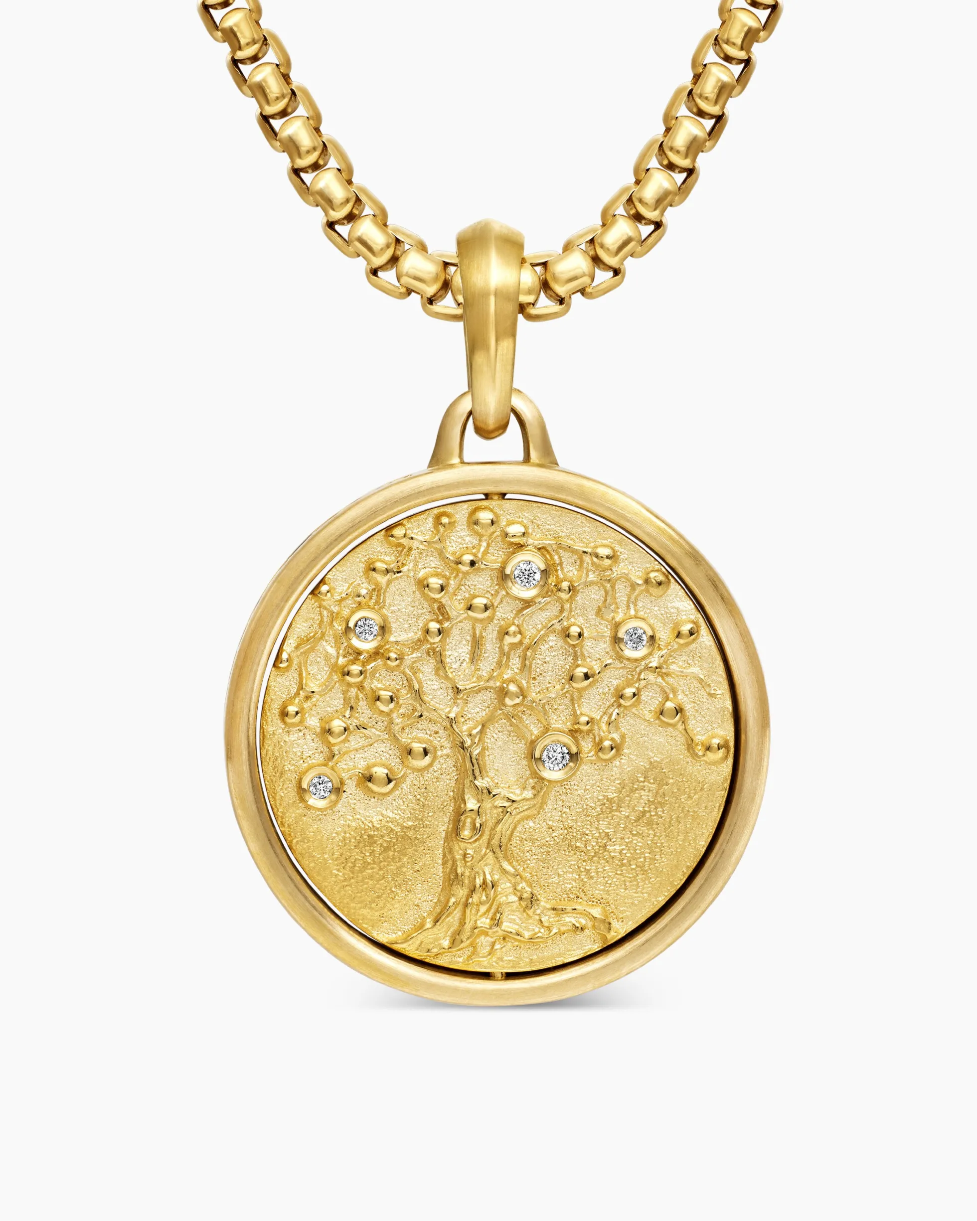 Life and Death Duality Amulet 18K Yellow Gold with Diamonds, 24mm